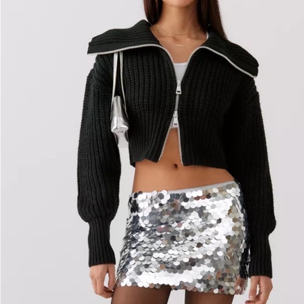 UO Sunny Collared Zip-Up Cardigan